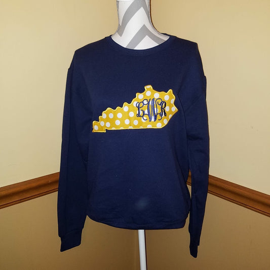 Monogrammed Kentucky State Crewneck