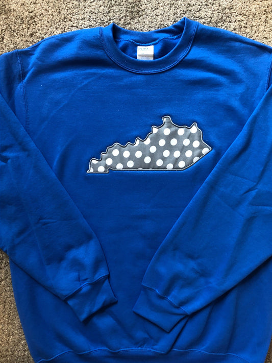 Gray Polka Dot Kentucky Applique Crewneck