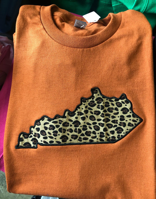 Kentucky Cheetah Applique Long Sleeve Tee