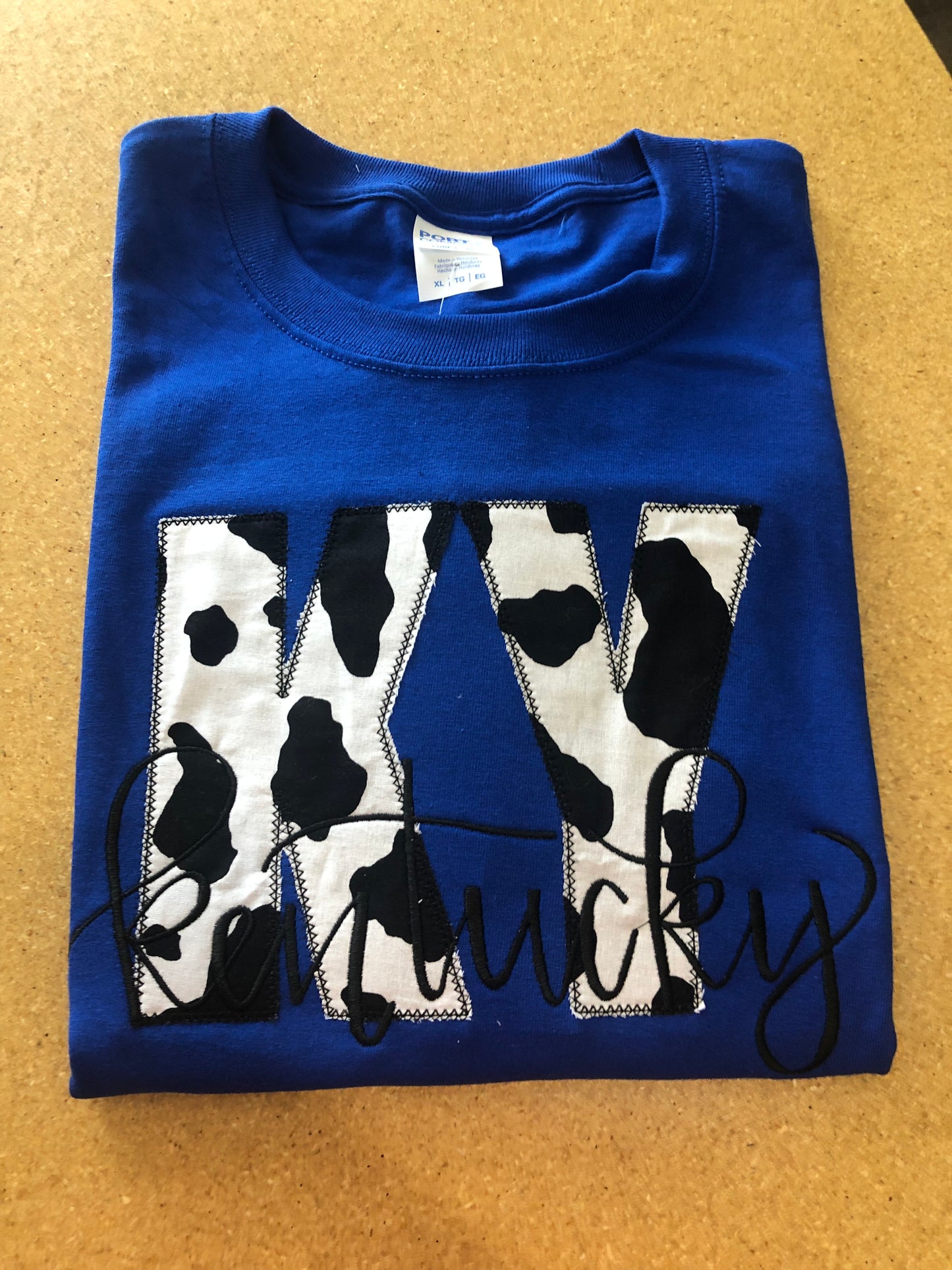 KY Cow Print Script T-shirt